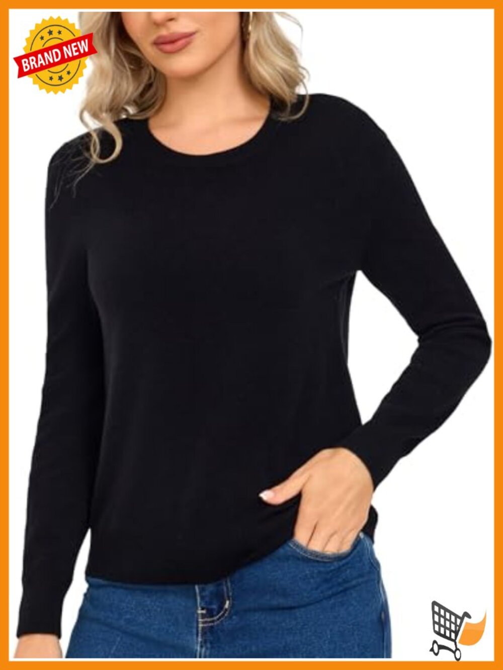 100% Merino Wool Crew Neck Pullover Sweater